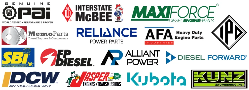 Baril Engine's distributor partnerships include PAI, Interstate McBee, MaxiForce, MemoParts, Reliance Power Parts, AFA Heavy Duty Engine Parts, IPD, SBI, FP Diesel, Alliant Power, Diesel Forward, DCW, Jasper Engines & Transmissions, Kubota Power, and Kunz Engineering Inc.